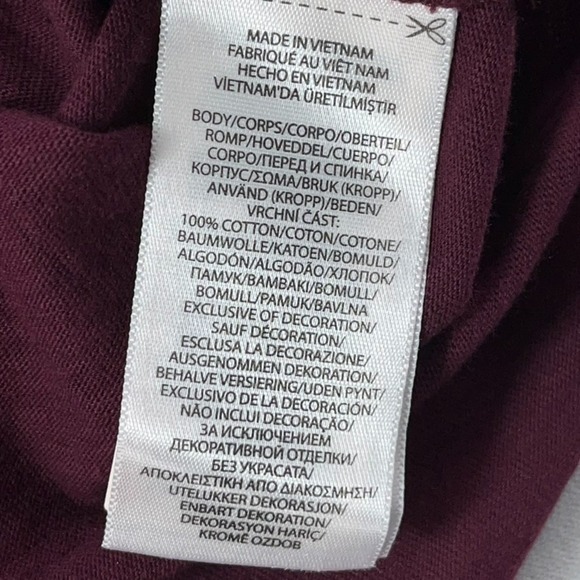Polo Ralph Lauren T Shirt Women Small Burgundy Graphic Logo Embroidered New - Picture 6 of 10